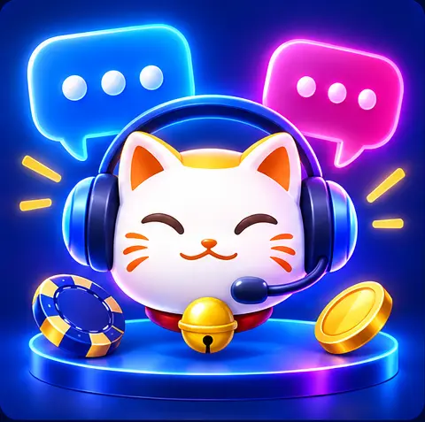 Neon customer support headset and chat illustration