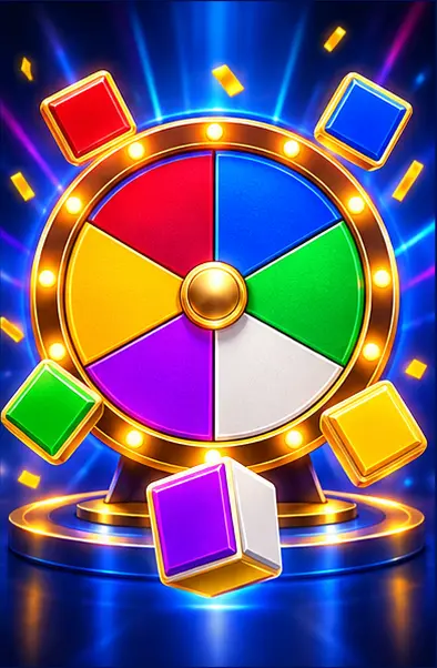 Bright multicolor game wheel